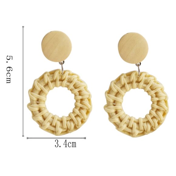 LAST ONE 💖Straw Wicker Earrings - Picture 6 of 6